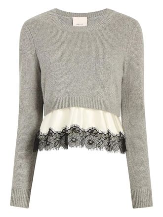 Cinq à Sept Zyla lace-trim pullover - Grey