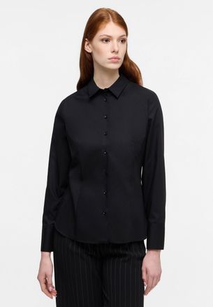 Eterna Hemdbluse ETERNA REGULAR FIT, Damen, Gr. 40, schwarz, 100% Baumwolle, Blusen Hemdbluse, NON IRON (b&uuml;gelfrei)
