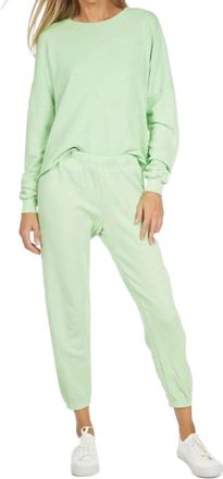 Michael Lauren Travis Crop Pullover In Slime Green