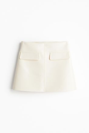 H&M Minijupe mit Coating - White
