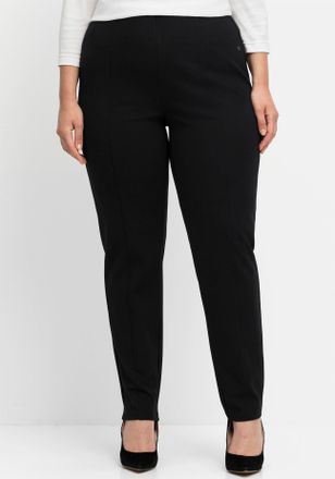 Sheego Schlupfhose SHEEGO, Damen, Gr. 40, Normalgr&ouml;ssen, schwarz, 60% Viskose, 35% Polyamid, 5% Elasthan, unifarben, Hosen Schlupfhose