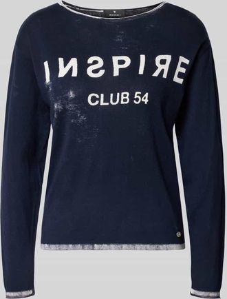 Monari Longsleeve mit Linksdruck und Rundhalsausschnitt in Marine, Gr&ouml;&szlig;e 34