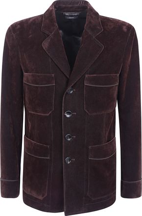 Tom Ford Jacket Four Pocket Washed Flocked Tricotine
