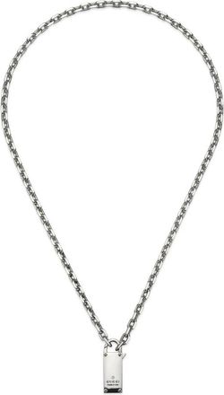 Gucci Handelsmerk ketting in sterling zilver met hangslot motief en detail_50cm - Dames - Kettingen - Grijs - ONE Size - Accessoires