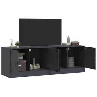Berkfield Home TV Cabinets 2 pcs Anthracite 67x39x44 cm Steel in Dark Grey | Size: 67 x 39 x 44 cm
