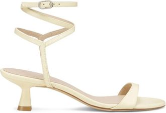 Stuart Weitzman Nudist Wrap 50 Sandalen - Dames - Sandalen met hakken - Geel - 36 1/2 EU - Chiffon - Schoenen
