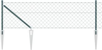 vidaXL Chain Link Fence with Posts Green 0.6 x 25 m Steel Vidaxl