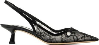 Jimmy Choo London 45 mm Amita pumps verfraaid met kant - Zwart