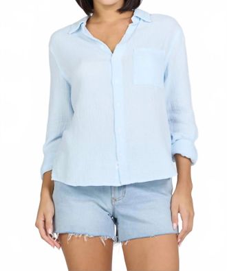Dear John Denim Gaia Gauze Button Down Shirt In Sky