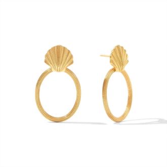 Julie Vos Sanibel Shell Doorknocker Earrings In Gold