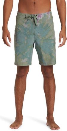 Quiksilver Surfsilk Straight Tie Dye Board Shorts in Seaspray Beach Club Casual at Nordstrom, Size 30