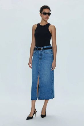 Pistola Denim Blake Crewneck Bodysuit In Noir