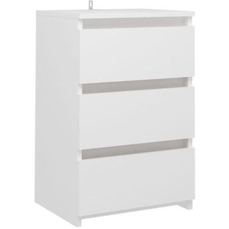vidaXL Bed Cabinet White 40x35x62.5 cm Engineered Wood Vidaxl