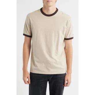 Noah Core Logo Heathered Ringer T-Shirt in Tan at Nordstrom, Size X-Large