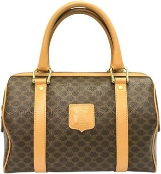 Celine Brown Pvc Leather Boston Bag (Pre-Owned)