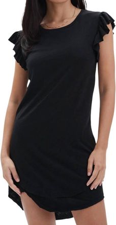 Chrldr Ava Ruffle Sleeve Dress In Black