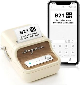 OEM Impresora T&eacute;rmica Bluetooth Niimbot B21 Con Etiquetas Adhesivas Color Beige Y Dorado