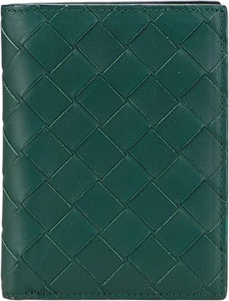 Bottega Veneta Green Leather Long Wallet (Bi-Fold) (Pre-Owned)