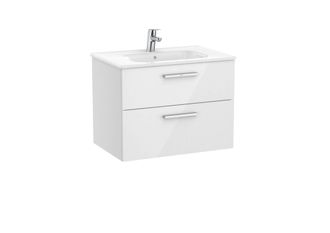 Roca Roca - Unik - Mueble Base 2 Cajones + Lavabo Color: Roble City Texturizado - Medidas: 605x453x515 Mm