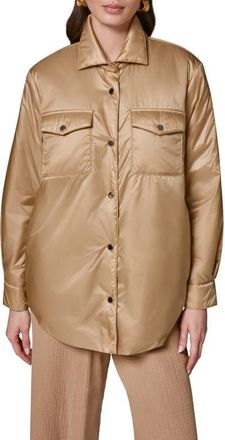 DKNY Snap Front Shirt Jacket in Fawn at Nordstrom, Size X-Large