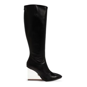 Maison Margiela Schoenen, Dames, Zwart, 38 EU, Leer, Tabi Plexi Claw Wedge Boots