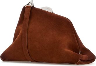 The Attico Womens Caramel Suede Day Off Clutch Lightbrown