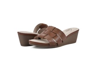 White Mountain Candyce Womens Sandals Tan/Burnished/Smooth : 9.5 B - Medium, Leather/Rubber