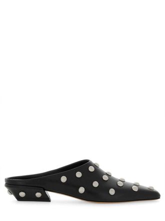 PARIS TEXAS Bella Pointed Toe Leather Mules
