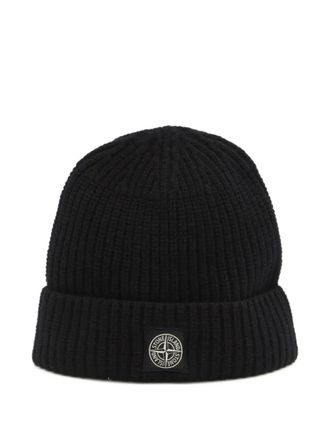 Stone Island Hat Wool Black Classic Beanie