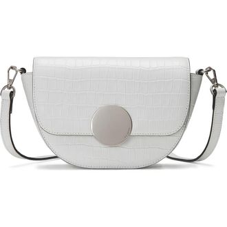 Oryany Lottie Croc Embossed Crossbody Bag in Off White at Nordstrom Rack