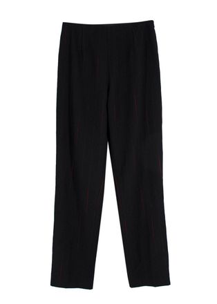 MUGLER Black with Red Pinstripe Wool Trousers Size S