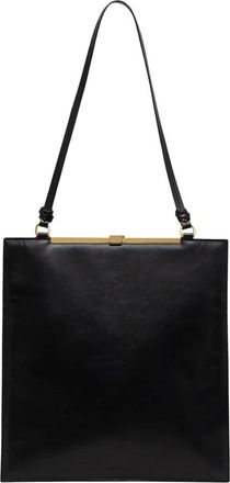 &Aacute;eron Grote Leren Shopper - Dames - Shoppers - Zwart - ONE Size - Leer - Tassen