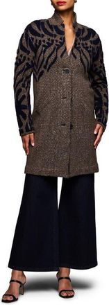 Nic+Zoe Tufted Detail Double Knit Coat in Brown Multi at Nordstrom, Size Xx-Large