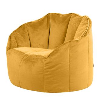 Icon Brand Puf sill&oacute;n de terciopelo amarillo ocre