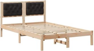vidaXL Estructura De Cama Negro 135 X 190 Cm Madera De Pino Macizo Vidaxl