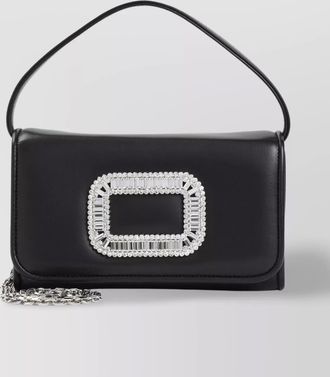 Roger Vivier crystal-embellished leather micro bag