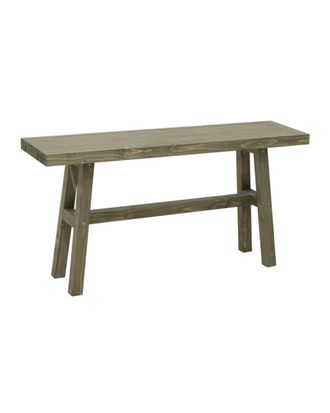 Deco Wood Banqueta de madera maciza en tono verde de 100x50cm