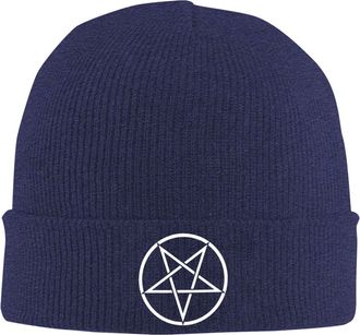 Generic Knit Beanie Hat Pentagram Unisex Knit Cap Cuffed Sleep Hat for Jogging Cycling Men