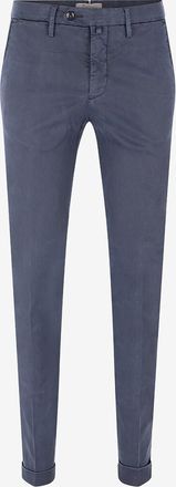 Bsettecento Slim-Fit-Chinohose aus Baumwoll- und Seidenmix