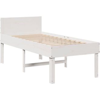 vidaXL Vidaxl - Estructura De Cama Sin Colch&oacute;n Madera Maciza Blanca 75x190 Cm