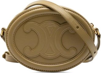 Celine Pre-owned Cross Body Bags, female, Green, Size: ONE SIZE Pre-owned Oval Tambour Bag