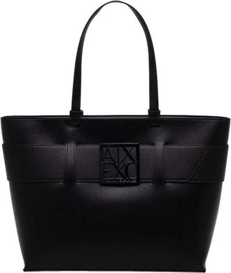A|X Armani Exchange Stijlvolle Polyethyleen Handtas voor Vrouwen - Dames - Shoppers - Zwart - ONE Size - Tassen