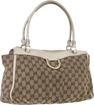 Gucci Pre-owned Handbags, female, Beige, Size: ONE SIZE Pre-owned Vintage Shoulder Bag