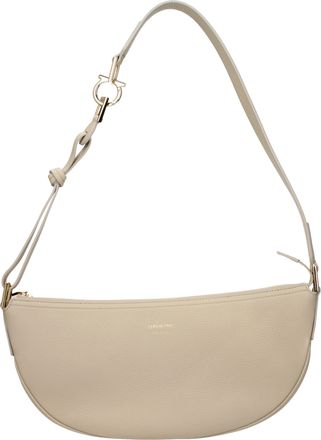 Ferragamo Damess Hobo Smile Schoudertas Grijs/Stone Leer