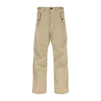 Dsquared2 Wide Trousers, male, Beige, Size: XL Cotton Pant