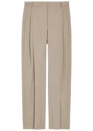 Stella McCartney Stella Mccartney Pleated Straight-leg Trousers - Grey - 38 (UK6 / XS)