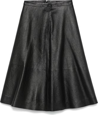 Balenciaga Leather Midi Skirt