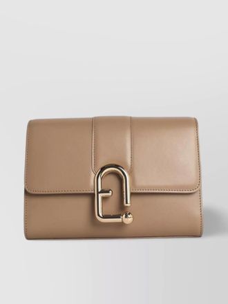 Furla leather crossbody bag adjustable strap