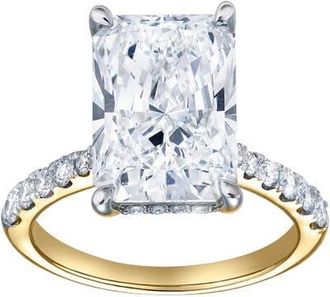 LuvMyJewelry Bayan 14K Yellow Gold Radiant Cut Lab Grown Diamond Hidden Halo Engagement Ring - 5.5 Ct at Nordstrom, Size 6