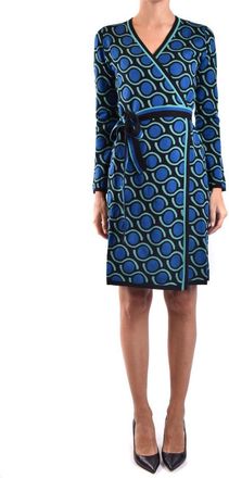 Diane Von Fürstenberg Multicolor Wrap Dress With Geometric Pattern